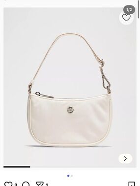 lululemon athletica Cream Mini Shoulder Bag with Gold Hardware